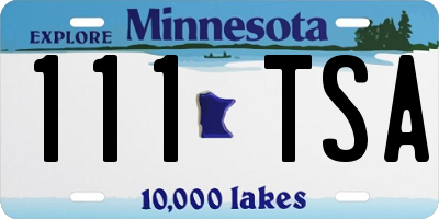 MN license plate 111TSA