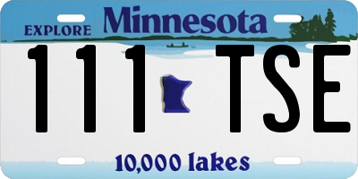 MN license plate 111TSE