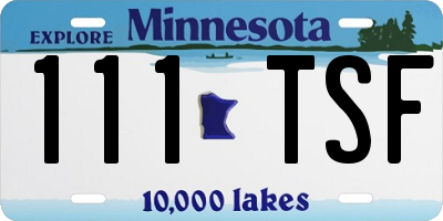 MN license plate 111TSF