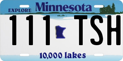 MN license plate 111TSH