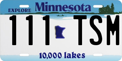 MN license plate 111TSM