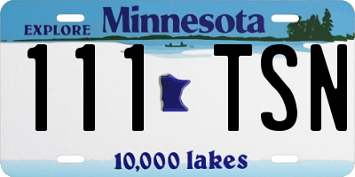 MN license plate 111TSN