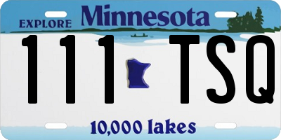 MN license plate 111TSQ