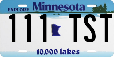 MN license plate 111TST