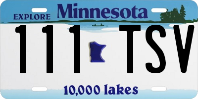 MN license plate 111TSV