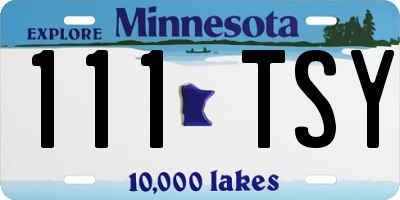 MN license plate 111TSY