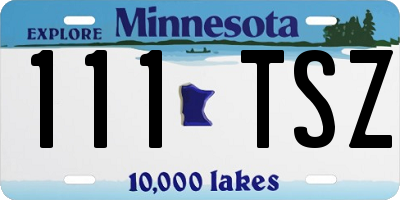 MN license plate 111TSZ