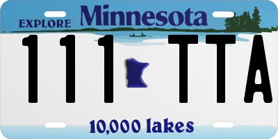 MN license plate 111TTA