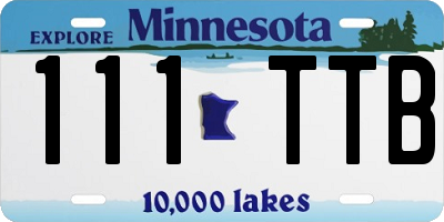 MN license plate 111TTB