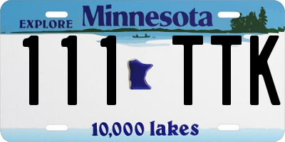 MN license plate 111TTK