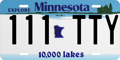 MN license plate 111TTY