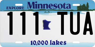 MN license plate 111TUA
