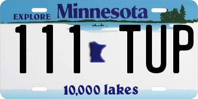 MN license plate 111TUP