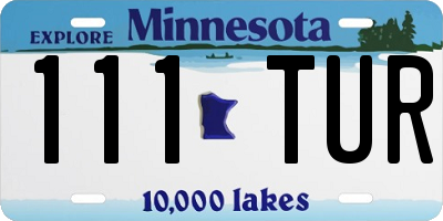 MN license plate 111TUR
