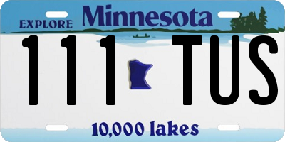 MN license plate 111TUS