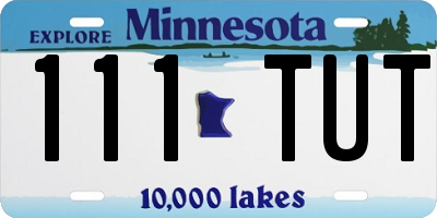 MN license plate 111TUT