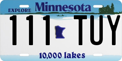 MN license plate 111TUY