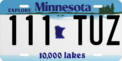 MN license plate 111TUZ