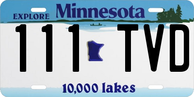 MN license plate 111TVD