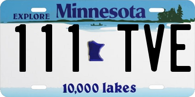 MN license plate 111TVE