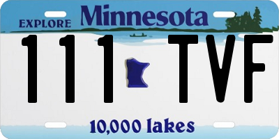 MN license plate 111TVF