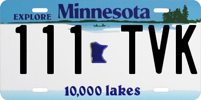 MN license plate 111TVK