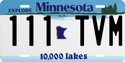 MN license plate 111TVM