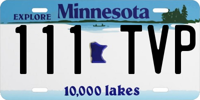 MN license plate 111TVP
