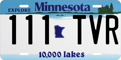 MN license plate 111TVR