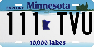 MN license plate 111TVU
