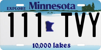 MN license plate 111TVY