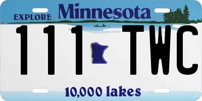 MN license plate 111TWC