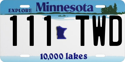 MN license plate 111TWD