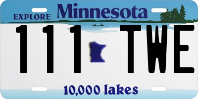 MN license plate 111TWE