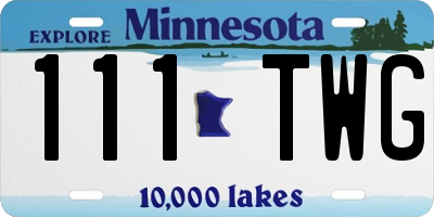 MN license plate 111TWG