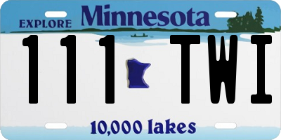 MN license plate 111TWI