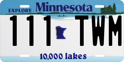 MN license plate 111TWM