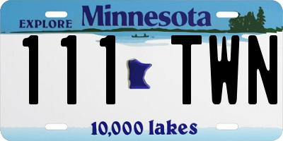 MN license plate 111TWN