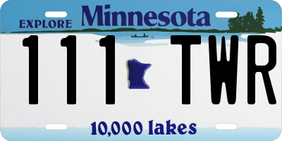 MN license plate 111TWR