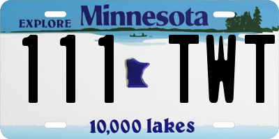 MN license plate 111TWT