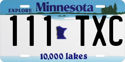 MN license plate 111TXC