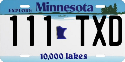 MN license plate 111TXD