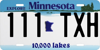 MN license plate 111TXH