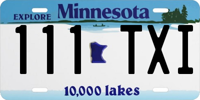 MN license plate 111TXI