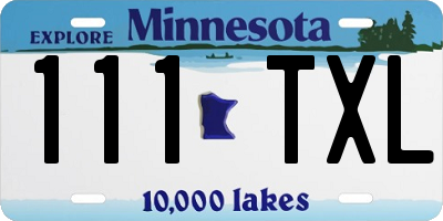 MN license plate 111TXL