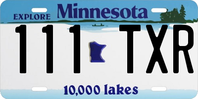 MN license plate 111TXR