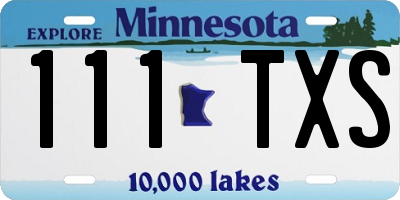MN license plate 111TXS
