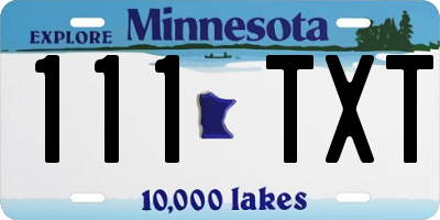 MN license plate 111TXT