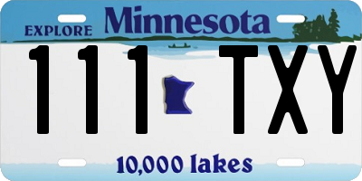 MN license plate 111TXY