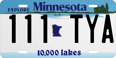 MN license plate 111TYA